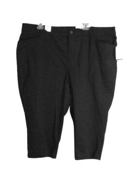 Classic Fit Womens Black Capri Pants Size 22W Stretch Slimming Design NEW